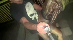 wow that hot wife showing off got a cyclist jerking off public cuckold fucked her hard and came twice 😍