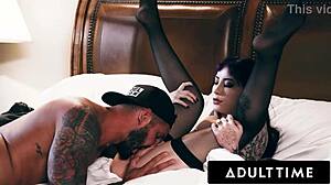 Twisted goth Charlotte Sartre squirts insanely during rough tragedy fuck