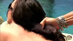 Wow! This Sexy Couple Fucks Roughly by the Pool!