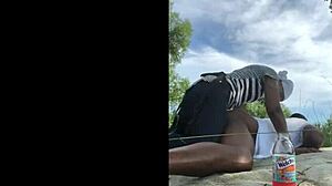 Strapon action with girl dominating guy in wild session