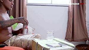 i make the brazilian teen suck my big cock