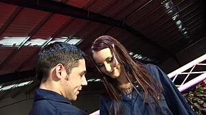 A steamy scene with two European women and a couple of men in a group setting.