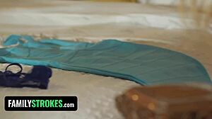 In this homemade scene, stepdaughter, neighbor, and stepfather form a submissive whore trio in lingerie