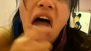 Carzuva sucks friend's dick with natural tits