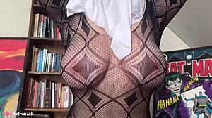 i love watching this hot blonde masturbate for halloween fun