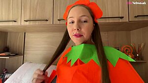 damn, this hot blonde in halloween costume gets pounded hard by elis nebsniak
