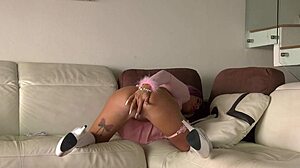 Cathy fiercely masturbates her tight wet pussy alone.