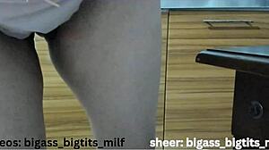 table becomes wild toy for solo milf play