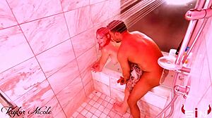 taylor nicole gets messy creampie in shower anal fuck