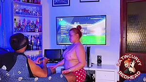 Curvy Redhead Stepsister Drops PS5 for Non-Stop Bedroom Action with Me