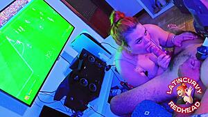 Curvy Redhead Stepsister Drops PS5 for Non-Stop Bedroom Action with Me