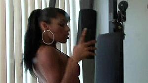 Young Latina Couple Fucking Hard In Front Of Mirror, Almost Caught