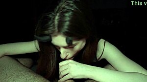 Can this sexy devil handle a deep, sloppy Halloween BJ?