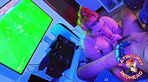 Curvy Redhead Stepsister Drops PS5 for Non-Stop Bedroom Action with Me