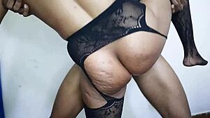 Pounding Her Ass Hard and Deep in Doggystyle with Monster Cock. Bent Over for Intense Anal Fucking.