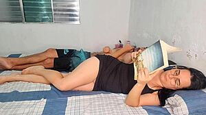 Brazilian amateur fucks stepsister with monster cock