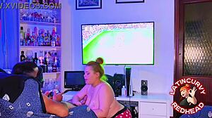 Curvy Redhead Stepsister Drops PS5 for Non-Stop Bedroom Action with Me