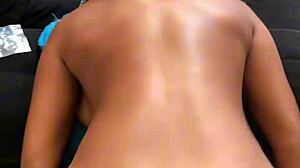 Watch this brunette beauty licking her endowed boyfriend's big cock up close!