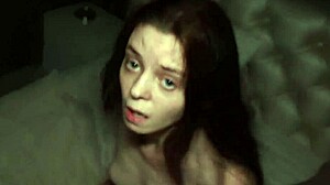 skinny brunette craves wild night banging with hard cocks in bedroom chaos!