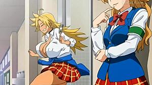 Teen With Big Tits And Ass Fucks Students In Bathroom.