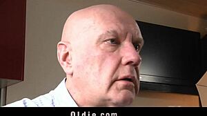 Older Pervert's Intense Desire To Fuck Young Mini Blonde Bent Over