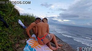 Amateur Encounters Hot Blonde on Beach for Outdoor Anal Assfucking Session