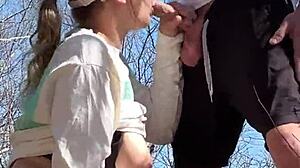 Amateur Couple Caught Banging Hard in Forest with Big Cock