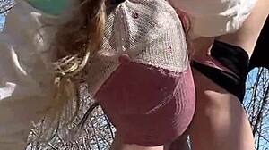 Amateur Couple Caught Banging Hard in Forest with Big Cock