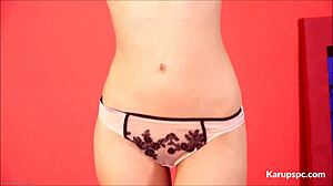 Anie Darling Fingers Her Shaved Pussy in Solo Masturbation Session