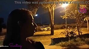 Caught secretary sucking big black cock in square!