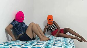 Young women share homemade massage