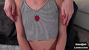 Tiny Babes Tease with Erotic POV Handjob in Threesome