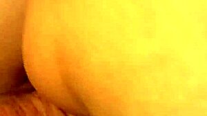 rear view of cock pumping bbw pussy with cum