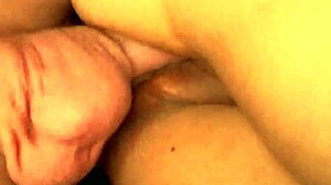 rear view of cock pumping bbw pussy with cum