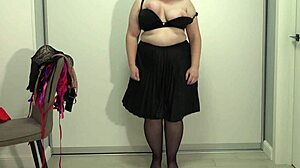Wow! Mature Teacher's Big Boobs Pop Out While Picking Bras For Work. Those Saggy Tits Just Keep Bouncing!