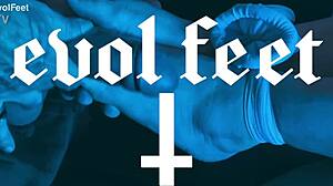 Want to dominate with big natural tits and ass in footjob while licking toes?