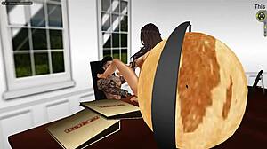 Hardcore cartoon sex in the shop with black characters