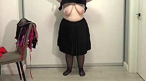 Wow! Mature Teacher's Big Boobs Pop Out While Picking Bras For Work. Those Saggy Tits Just Keep Bouncing!