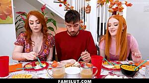 stepfamily threesome: cum on face and perfect tits