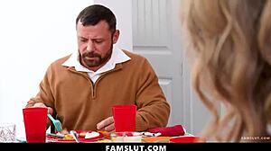 stepfamily threesome: cum on face and perfect tits