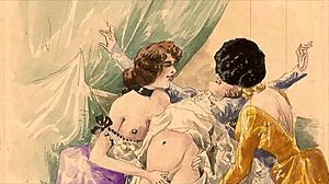 vintage cartoon drawings of antique themes