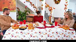 stepfamily threesome: cum on face and perfect tits