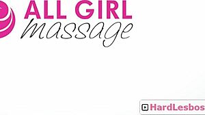 Horny busty mature blonde seduced during massage by skinny masseuse