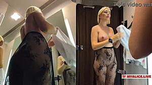 I’m spying on busty blonde in dressing room