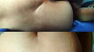 watch this mature slut get her dripping ass licked and fingered anally by husband's big cock, cum on pierced nipples