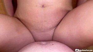 Mature neighbor with blue eyes masters my hard cock in POV. Redhead milf shows off shaved skills!