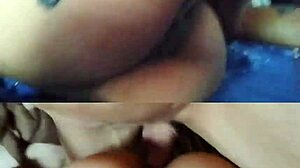 watch this mature slut get her dripping ass licked and fingered anally by husband's big cock, cum on pierced nipples