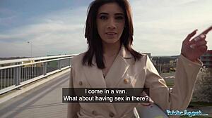 Public Agent Brunette Shows Tits And Ass Then Sucks And Fucks Monster Cock!