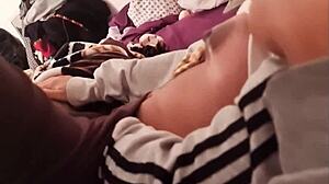 Cheating tenant lets me check her tight pussy, huh?