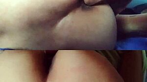 watch this mature slut get her dripping ass licked and fingered anally by husband's big cock, cum on pierced nipples